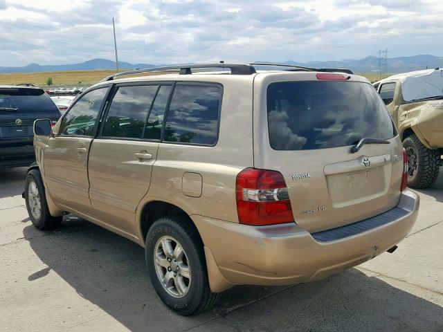 JTEEP21A850122418 - 2005 TOYOTA HIGHLANDER GOLD photo 3