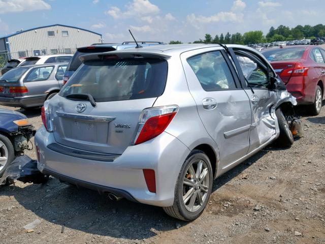 JTDKTUD38CD511044 - 2012 TOYOTA YARIS SILVER photo 4