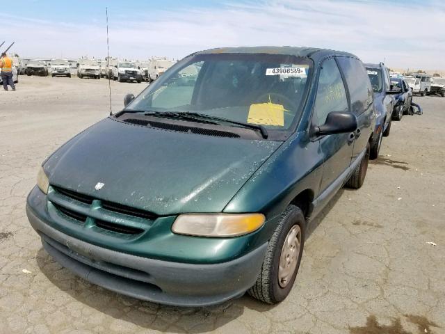 1B4GP45R2VB422420 - 1997 DODGE CARAVAN SE GREEN photo 2