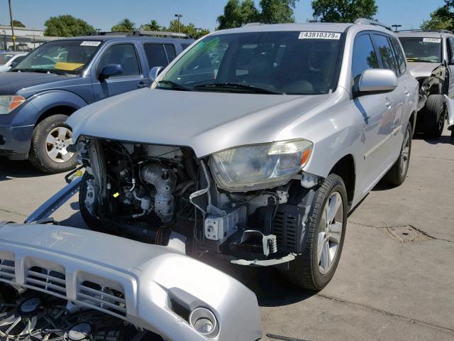 JTEDS43A082033213 - 2008 TOYOTA HIGHLANDER SILVER photo 2