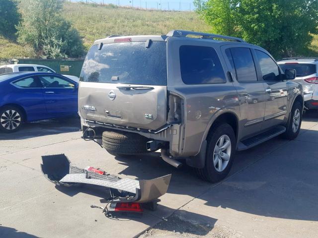 5N1AA08C28N600819 - 2008 NISSAN ARMADA SE GOLD photo 4