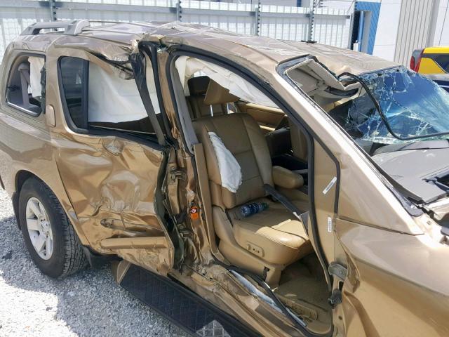 5N1AA08A75N731819 - 2005 NISSAN ARMADA SE GOLD photo 9