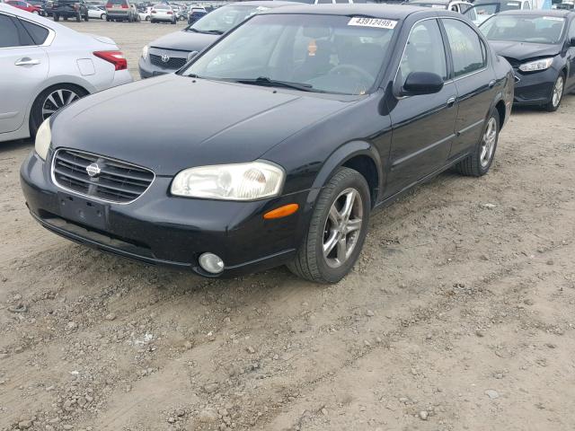 JN1CA31D61T841465 - 2001 NISSAN MAXIMA GXE BLACK photo 2