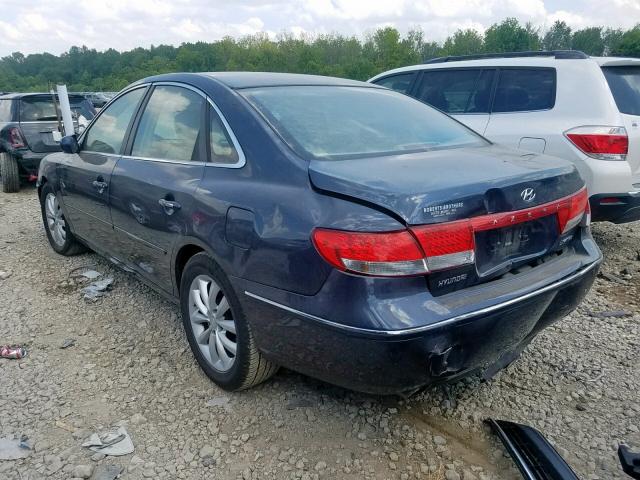 KMHFC46F26A051129 - 2006 HYUNDAI AZERA SE BLUE photo 3