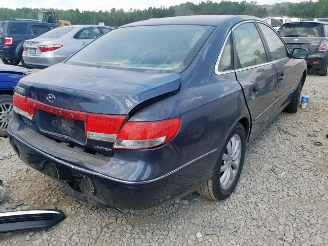 KMHFC46F26A051129 - 2006 HYUNDAI AZERA SE BLUE photo 4