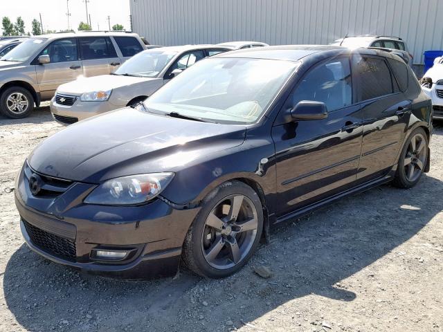 JM1BK34L081807309 - 2008 MAZDA SPEED 3 BLACK photo 9