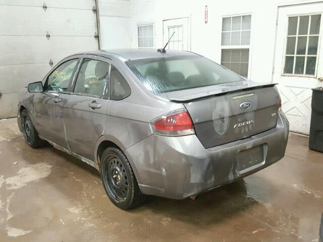 1FAHP3GNXAW143804 - 2010 FORD FOCUS SES GRAY photo 3