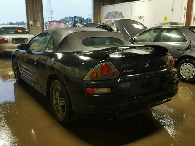 4A3AE75H23E025063 - 2003 MITSUBISHI ECLIPSE SP BLACK photo 3