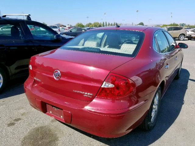 2G4WD582861169483 - 2006 BUICK LACROSSE C MAROON photo 4