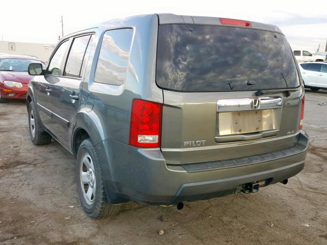 5FNYF48239B009790 - 2009 HONDA PILOT LX GRAY photo 3