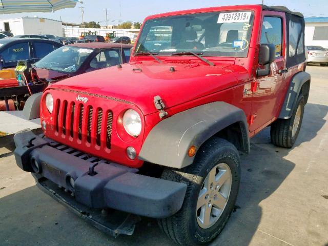 1C4AJWAG2FL601921 - 2015 JEEP WRANGLER S RED photo 2