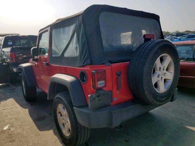 1C4AJWAG2FL601921 - 2015 JEEP WRANGLER S RED photo 3