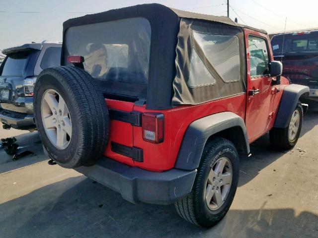 1C4AJWAG2FL601921 - 2015 JEEP WRANGLER S RED photo 4