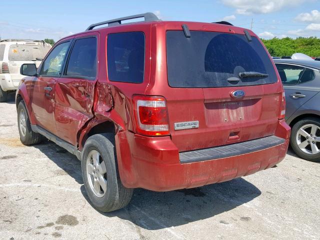 1FMCU0D71CKC69556 - 2012 FORD ESCAPE XLT RED photo 3