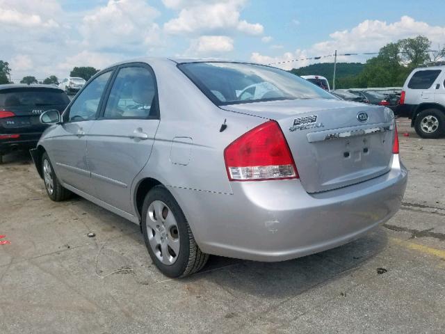 KNAFE221595627738 - 2009 KIA SPECTRA EX SILVER photo 3