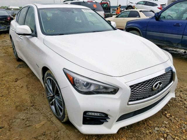 JN1AV7AR4EM701638 - 2014 INFINITI Q50 HYBRID WHITE photo 1