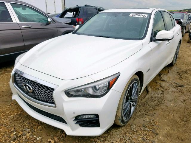 JN1AV7AR4EM701638 - 2014 INFINITI Q50 HYBRID WHITE photo 2