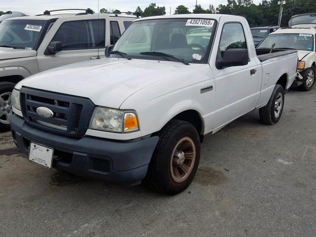 1FTYR10D17PA18154 - 2007 FORD RANGER WHITE photo 2