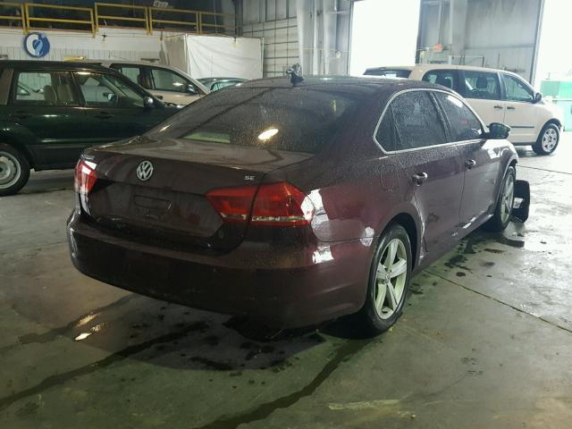 1VWBH7A32DC124713 - 2013 VOLKSWAGEN PASSAT SE MAROON photo 4