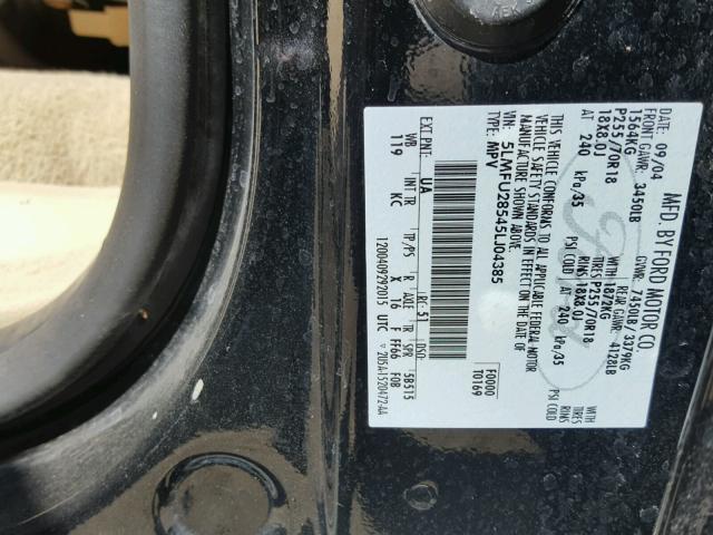 5LMFU28545LJ04385 - 2005 LINCOLN NAVIGATOR 黑色 照片 10