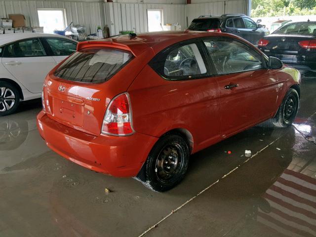 KMHCM36C69U138700 - 2009 HYUNDAI ACCENT GS ORANGE photo 4