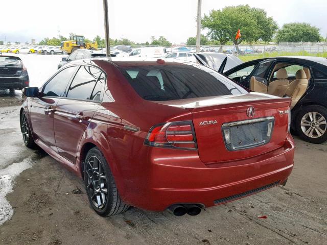 19UUA76567A046805 - 2007 ACURA TL TYPE S RED photo 3