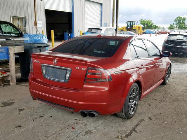 19UUA76567A046805 - 2007 ACURA TL TYPE S RED photo 4