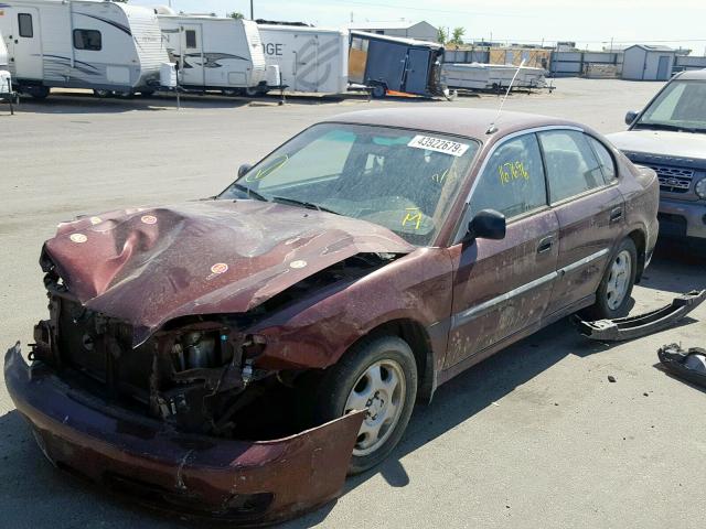 4S3BE6352Y7206640 - 2000 SUBARU LEGACY L MAROON photo 2