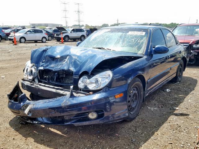 KMHWF25H94A990838 - 2004 HYUNDAI SONATA GL BLUE photo 2