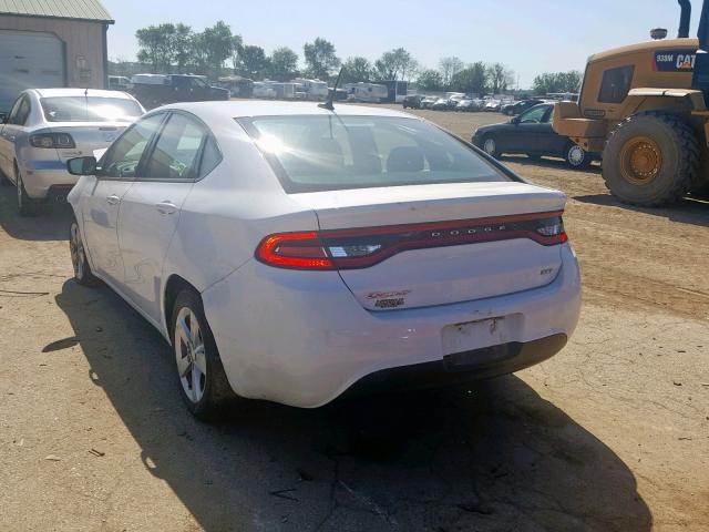 1C3CDFBB2FD128958 - 2015 DODGE DART SXT WHITE photo 3