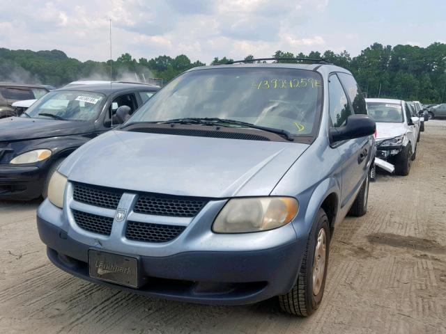 1D4GP25303B179337 - 2003 DODGE CARAVAN SE BLUE photo 2