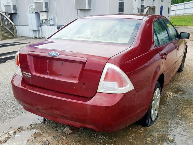 3FAFP06Z76R145840 - 2006 FORD FUSION S BURGUNDY photo 4