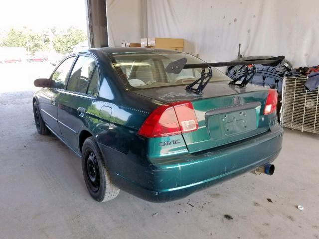 2HGES15162H556160 - 2002 HONDA CIVIC DX GREEN photo 3