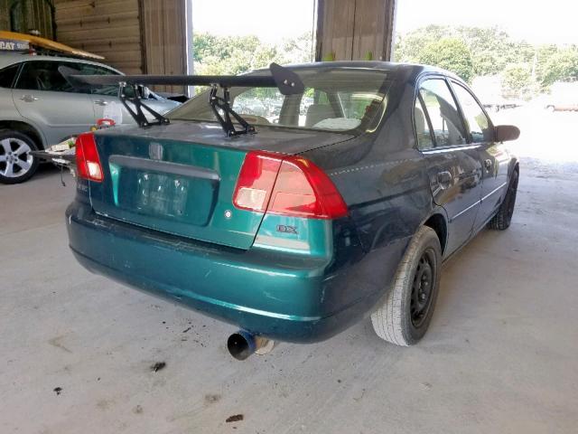 2HGES15162H556160 - 2002 HONDA CIVIC DX GREEN photo 4