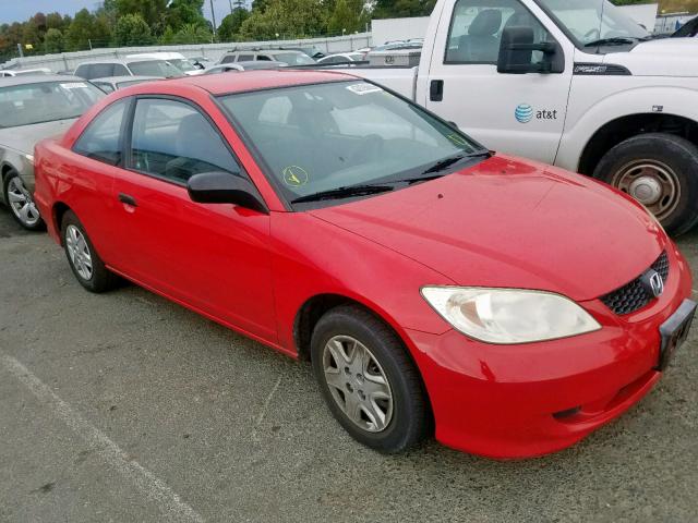 1HGEM22155L000577 - 2005 HONDA CIVIC DX V RED photo 1