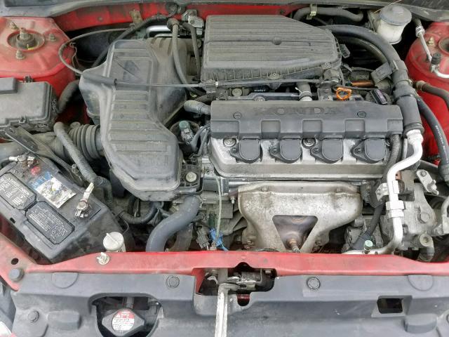 1HGEM22155L000577 - 2005 HONDA CIVIC DX V RED photo 7