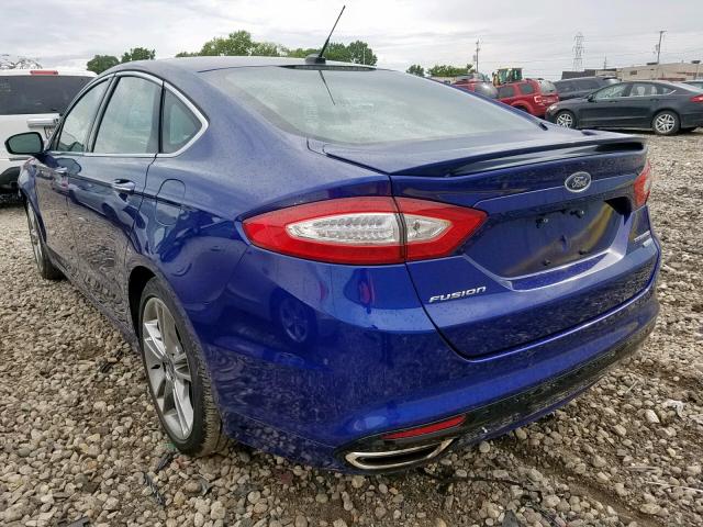 3FA6P0K98GR142436 - 2016 FORD FUSION TIT BLUE photo 3