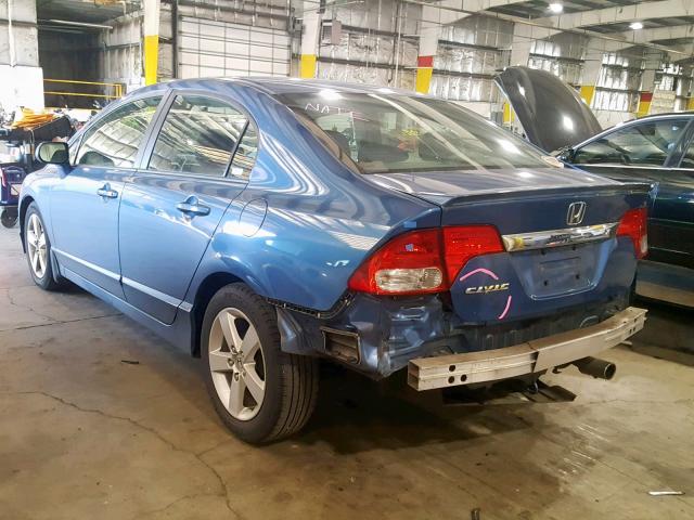 19XFA16659E026929 - 2009 HONDA CIVIC LX-S BLUE photo 3