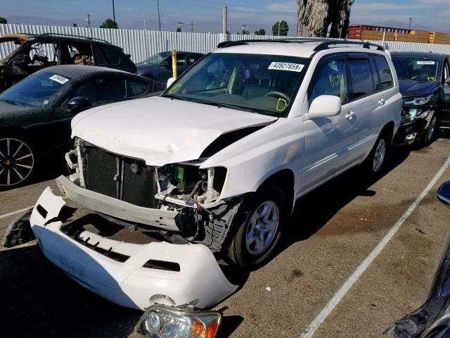 JTEGD21A670171492 - 2007 TOYOTA HIGHLANDER WHITE photo 2