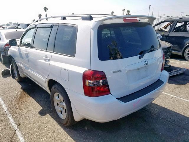 JTEGD21A670171492 - 2007 TOYOTA HIGHLANDER WHITE photo 3