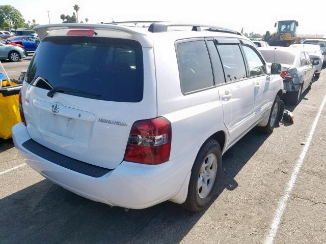 JTEGD21A670171492 - 2007 TOYOTA HIGHLANDER WHITE photo 4