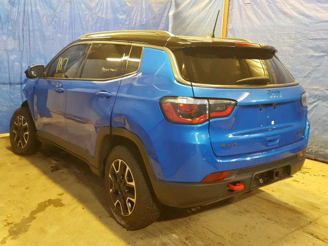 3C4NJDDB2KT793961 - 2019 JEEP COMPASS TR BLUE photo 3