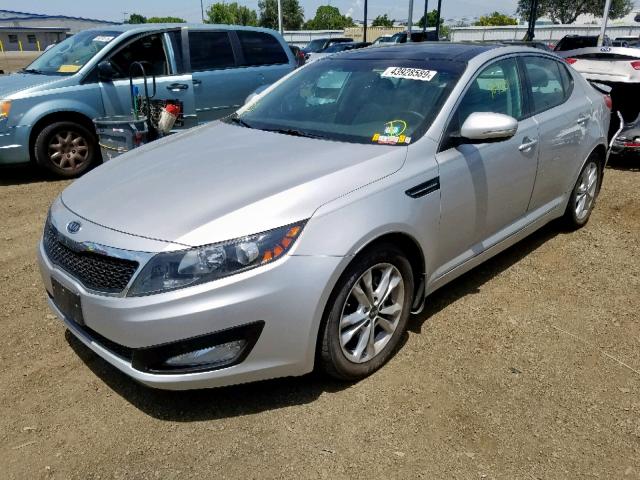 KNAGN4A79B5161260 - 2011 KIA OPTIMA EX SILVER photo 2