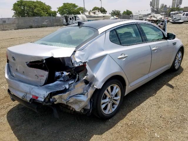 KNAGN4A79B5161260 - 2011 KIA OPTIMA EX SILVER photo 4