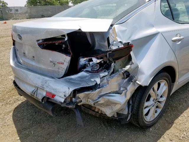 KNAGN4A79B5161260 - 2011 KIA OPTIMA EX SILVER photo 9