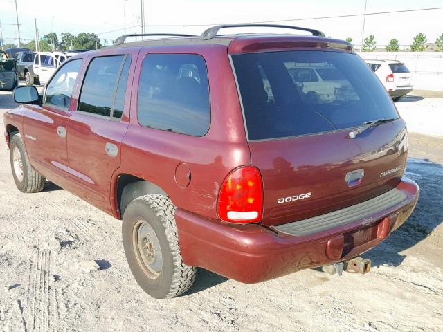 1B4HR38N52F177067 - 2002 DODGE DURANGO SP MAROON photo 3