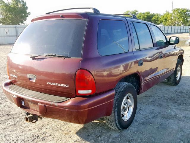 1B4HR38N52F177067 - 2002 DODGE DURANGO SP MAROON photo 4