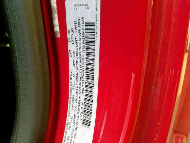 3VWRF31YX6M312454 - 2006 VOLKSWAGEN NEW BEETLE Rot Foto 10