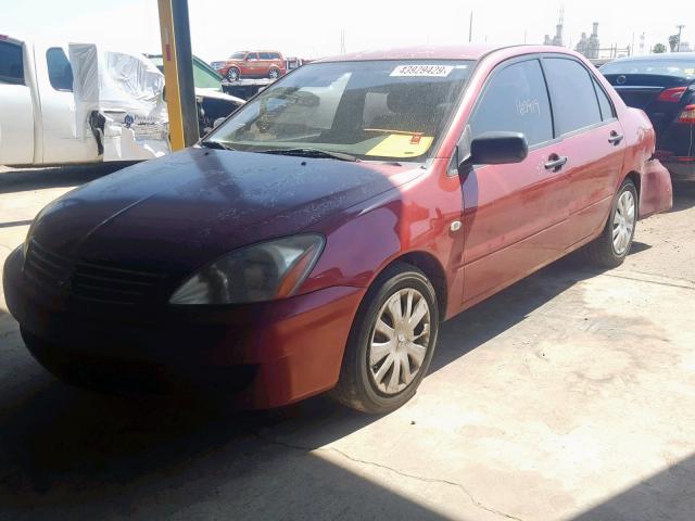 JA3AJ26E26U057851 - 2006 MITSUBISHI LANCER ES RED photo 2