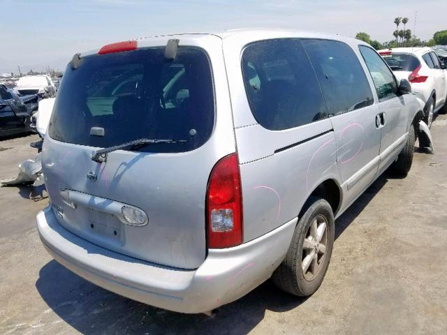 4N2ZN17T41D802931 - 2001 NISSAN QUEST GLE SILVER photo 4